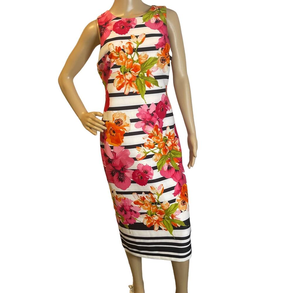 Vince Camuto Multicolored Sleeveless Floral Dress Size Medium